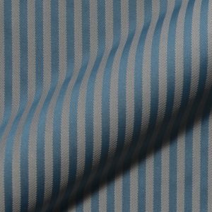 Fine striped, fire retardant, classic furnishing fabric Rigello FR E5616-842. blue