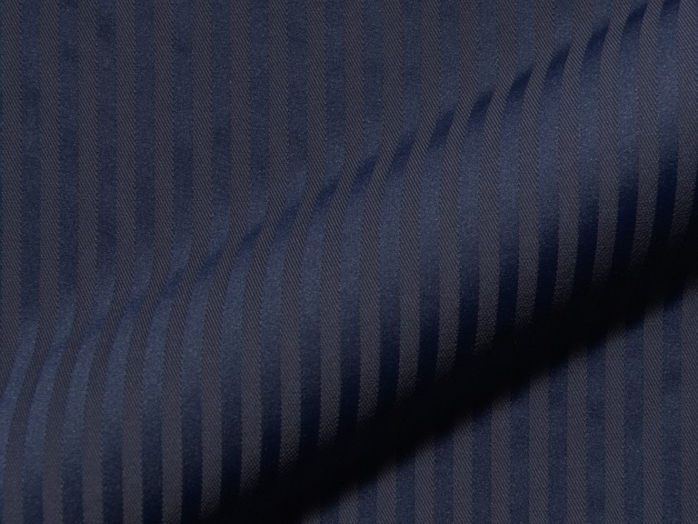 Fine striped, fire retardant, classic furnishing fabric Rigello FR E5616-843, darkblue