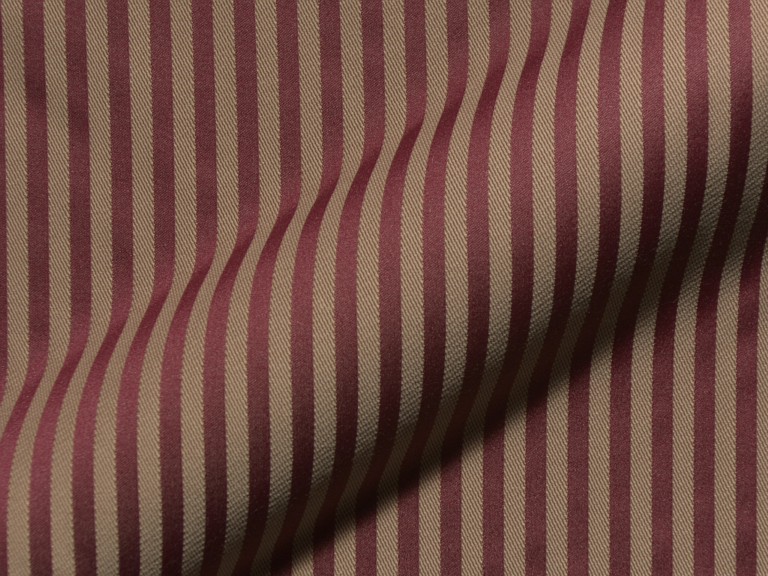Fine striped, fire retardant, classic furnishing fabric Rigello FR E5616-849 wine red