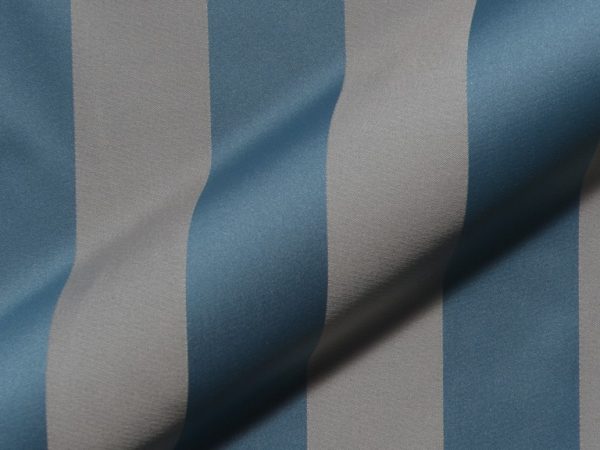 Striped, fire retardant, classic furnishing fabric Boldini FR E5610-852 blue