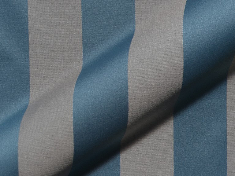 Striped, fire retardant, classic furnishing fabric Boldini FR E5610-852 blue